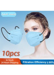 Morandi KN95 Mask ffp2necce 5 Layers FFP 2 Mascarillas FPP2 homology ada KN95 High Quality Mouth Face Mask Health Protection Mask