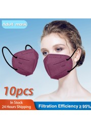 Morandi KN95 Mask ffp2necce 5 Layers FFP 2 Mascarillas FPP2 homology ada KN95 High Quality Mouth Face Mask Health Protection Mask