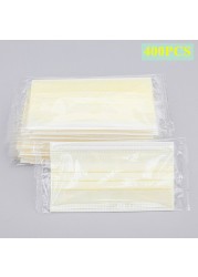 10/100/200/400pcs Disposable Adult Mask 3-Layer Non-woven Meltblown Mask Individually Wrapped Mask Black Filter Mask Face Masks