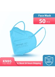 10-100pcs KN95 Mascarillas CE FFP2 Masks Health Safety Approved Protective Breathing Face Mask 5 Layers Filter Mouth Mask