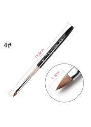 KADS Acrylic Nail Brush Curly Kolinsky Sable UV Nail Art Gel Extension Brush Manicure Flat Round Brush Red Wood Nail Brush