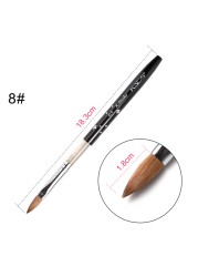 KADS Acrylic Nail Brush Curly Kolinsky Sable UV Nail Art Gel Extension Brush Manicure Flat Round Brush Red Wood Nail Brush