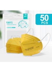 5-200pcs KN95 Mask 5 Layers Filter CE FFP2 Mascarillas ffp2masken Mouth Protective Reusable Face Masks Respirator Mask