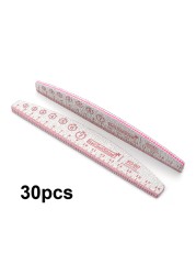 20/30/50/75/84pcs Gray Professional Nail Files 80 100 150 180 240 320 Nail Art Tools Clock Marker Mark Pattern