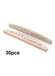 20/30/50/75/84pcs Gray Professional Nail Files 80 100 150 180 240 320 Nail Art Tools Clock Marker Mark Pattern