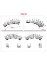 1 Pair Magnetic False Eyelashes with 2/3 Magnets 3D Mink False Eyelashes with Tweezers Full Makeup Kit False Eyelashes Strip Extension Supplies