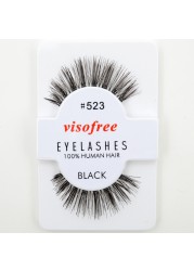 Handmade False Eyelashes 100% Human Hair 12 Pairs Messy Natural Eyelashes maquiagem cilios by Visofree