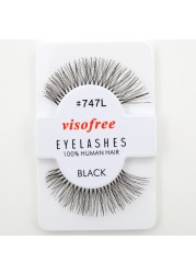 Handmade False Eyelashes 100% Human Hair 12 Pairs Messy Natural Eyelashes maquiagem cilios by Visofree