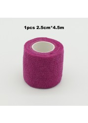 1pc Disposable Self-adhesive Colorful Latex Medical Wrap Athletic Tape To Handle Tightening Tube Of Tattoo Accessories