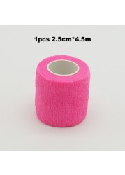 1pc Disposable Self-adhesive Colorful Latex Medical Wrap Athletic Tape To Handle Tightening Tube Of Tattoo Accessories