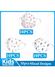 Children KN95 Mouth Mask 4 Layer Respirator Face Mask Cartoon Printed Reusable Anti Virus Masks Kids N95 Mascarillas fpp2 Ninos