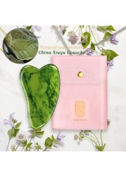 Gua Sha Facial Massager Skin Care Pink Quartz Gouache Scraper With Bag Slimming Beauty Spa Massage Natural Stone Jade