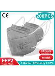 CE FFP2 Mascarillas Negras 5 Layers Disposable KN95 Face Mask FPP2 Approved Protection Masks N95 ffp 2 Adult ffp2kn95fan Mask