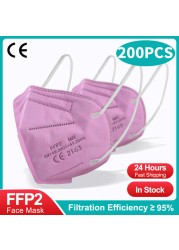 CE FFP2 Mascarillas Negras 5 Layers Disposable KN95 Face Mask FPP2 Approved Protection Masks N95 ffp 2 Adult ffp2kn95fan Mask