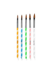 Hot Sale New 2021 5pcs Nail Brush Set Embossing Dotting Drawing Painting UV Gel Carving Pen Acrylic Beauty Nail Art Tools