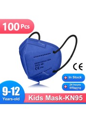 KN95 9-12 Years Old Kids FFP2 Masks Boy Girl Respirator Mask FFP2Fan FFP2 KN95 Face Mask Mascarias Kids Mask Ce