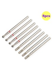 8pcs Diamond Milling Cutter for Manicure Set Nail Drill Bits Accessories Nozzles for Manicure Cutters Pedicure Sanding Nail File