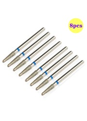 8pcs Diamond Milling Cutter for Manicure Set Nail Drill Bits Accessories Nozzles for Manicure Cutters Pedicure Sanding Nail File