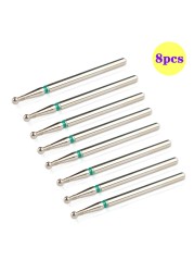 8pcs Diamond Milling Cutter for Manicure Set Nail Drill Bits Accessories Nozzles for Manicure Cutters Pedicure Sanding Nail File