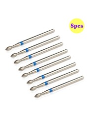 8pcs Diamond Milling Cutter for Manicure Set Nail Drill Bits Accessories Nozzles for Manicure Cutters Pedicure Sanding Nail File