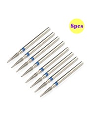 8pcs Diamond Milling Cutter for Manicure Set Nail Drill Bits Accessories Nozzles for Manicure Cutters Pedicure Sanding Nail File