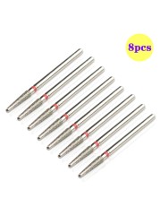 8pcs Diamond Milling Cutter for Manicure Set Nail Drill Bits Accessories Nozzles for Manicure Cutters Pedicure Sanding Nail File