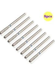 8pcs Diamond Milling Cutter for Manicure Set Nail Drill Bits Accessories Nozzles for Manicure Cutters Pedicure Sanding Nail File