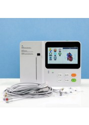 Full digital 6 channel ECG machine 7 inch LCD screen 12-lead synchronous ECG acquisition external USB memory 4 operating mode