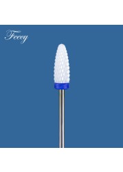 1pc Diamond Ceramic Milling Cutter For Manicure Nail Drill Bits For Gel Cuticle Burrs Remove Pedicure Nail File 3/32 Mill Tool