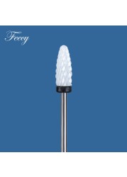 1pc Diamond Ceramic Milling Cutter For Manicure Nail Drill Bits For Gel Cuticle Burrs Remove Pedicure Nail File 3/32 Mill Tool