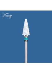 1pc Diamond Ceramic Milling Cutter For Manicure Nail Drill Bits For Gel Cuticle Burrs Remove Pedicure Nail File 3/32 Mill Tool