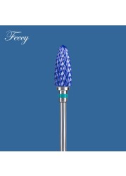 1pc Diamond Ceramic Milling Cutter For Manicure Nail Drill Bits For Gel Cuticle Burrs Remove Pedicure Nail File 3/32 Mill Tool