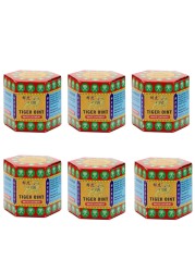 6pcs Original Red White Tiger Balm Ointment Tiger Oint Paint Cream Muscle Pain Relief Massage Ointment Soothe Itch Plaster