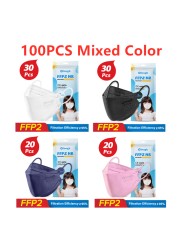 mascarillas ffp2 children kids KN95 mask ninos fpp2 colors homology ada spain ffp2maske 6-14 years boys girls protective gear