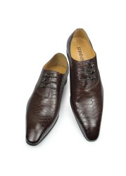 Oxfords حقيقية أحذية من الجلد للرجال موضة اليدوية الطباعة الفاخرة مصمم الزفاف مساء فستان بجودة عالية حجم 47