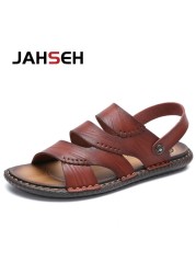 2022 new men sandals split leather men summer shoes new man casual comfortable outdoor sandals men walking shoes slippers