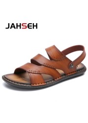 2022 new men sandals split leather men summer shoes new man casual comfortable outdoor sandals men walking shoes slippers