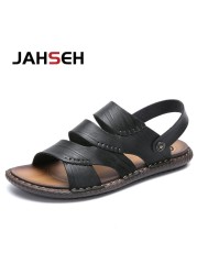 2022 new men sandals split leather men summer shoes new man casual comfortable outdoor sandals men walking shoes slippers