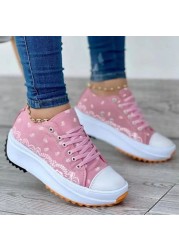 Women's Shoes 2022 New Style Canvas Shoes High Quality Sneakers Ladies Flat Lace Up Adult Zapatillas Mujer Chaussure Femme