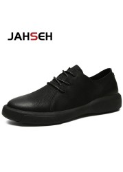 Men Casual Oxfords Genuine Leather Moccasins Lace Up Men Business Shoes Breathable Fashion Brand Walking Shoes Size 38~47