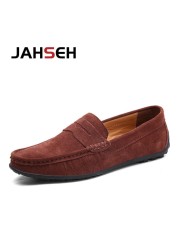 Brand Spring Summer Moccasins Men Shoes High Quality Genuine Leather Shoes Men Flats Lightweight Driving Shoes Size 38~47