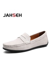 Brand Spring Summer Moccasins Men Shoes High Quality Genuine Leather Shoes Men Flats Lightweight Driving Shoes Size 38~47