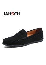 Brand Spring Summer Moccasins Men Shoes High Quality Genuine Leather Shoes Men Flats Lightweight Driving Shoes Size 38~47