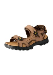 summer men's shoes soft breathable men sandals genuine leather outdoor sandals men roman summer beach sandals large size 38-46