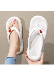 summer women slippers flip flops thick bottom sandals women couples outdoor non-slip sole beach casual shoes soft home slippers