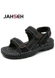 Size 48 New Fashion Casual Men Shoes Genuine Leather Soft Non-slip Beach Shoes Summer Sandals Walking Flats Sneakers