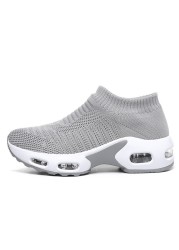 2022 New Women's Shoes; Knitted Air Cushion Mesh Shoes Light Casual Socks Shoes Breathable Sneakers Women's Zapatillas Mujer