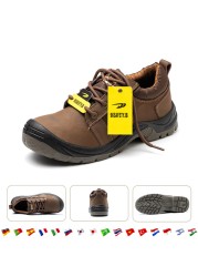 NOIPACE Men's Work Shoes Ankle Boots Indestructible Anti-Perforation Shoes Safety Shoes Sneakers Steel Toe Army Shoes