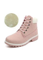 Women Ankle Boots 2021 New Brand Snow Boots Fashion Winter Warm Solid Women Boots Square Heel Woman Shoes Plus Size 36-41