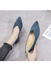 Slip On Women Flats Shoes Candy Color Pointed Toe Female Loafers Large Size Shoes Women Spring Flock Ladies Ballet Flats